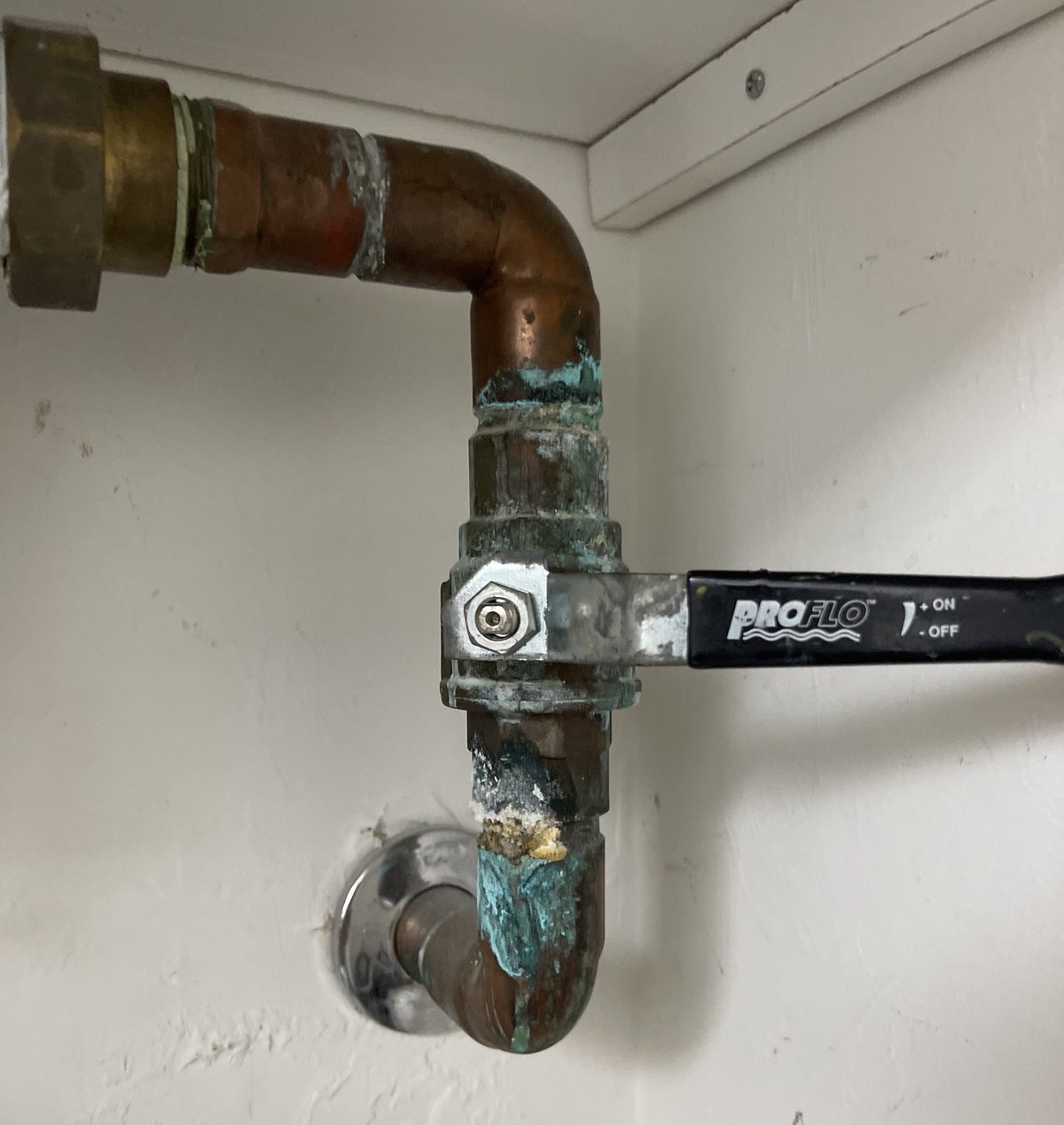 Corroded valve needing replacement